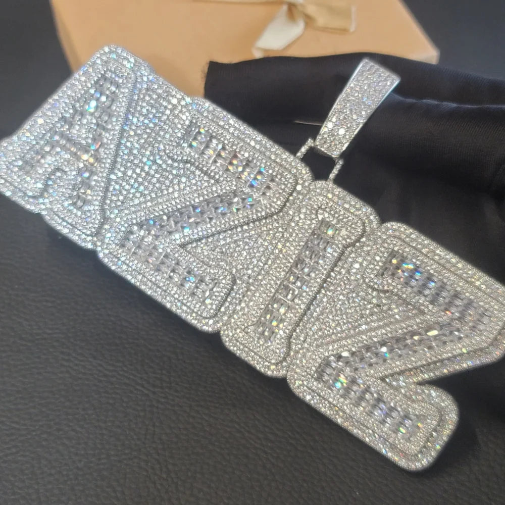 Iced Out Big Baguette Custom Letter Pendant