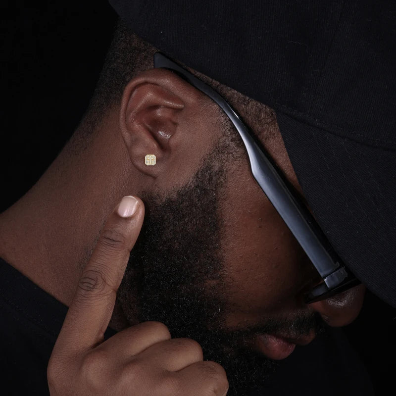 Iced Out Cross Stud Earrings