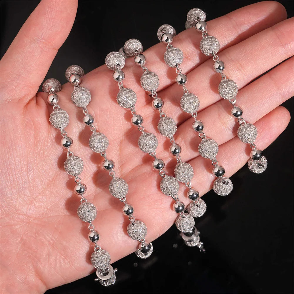 8mm Iced Out Ball Link Chain