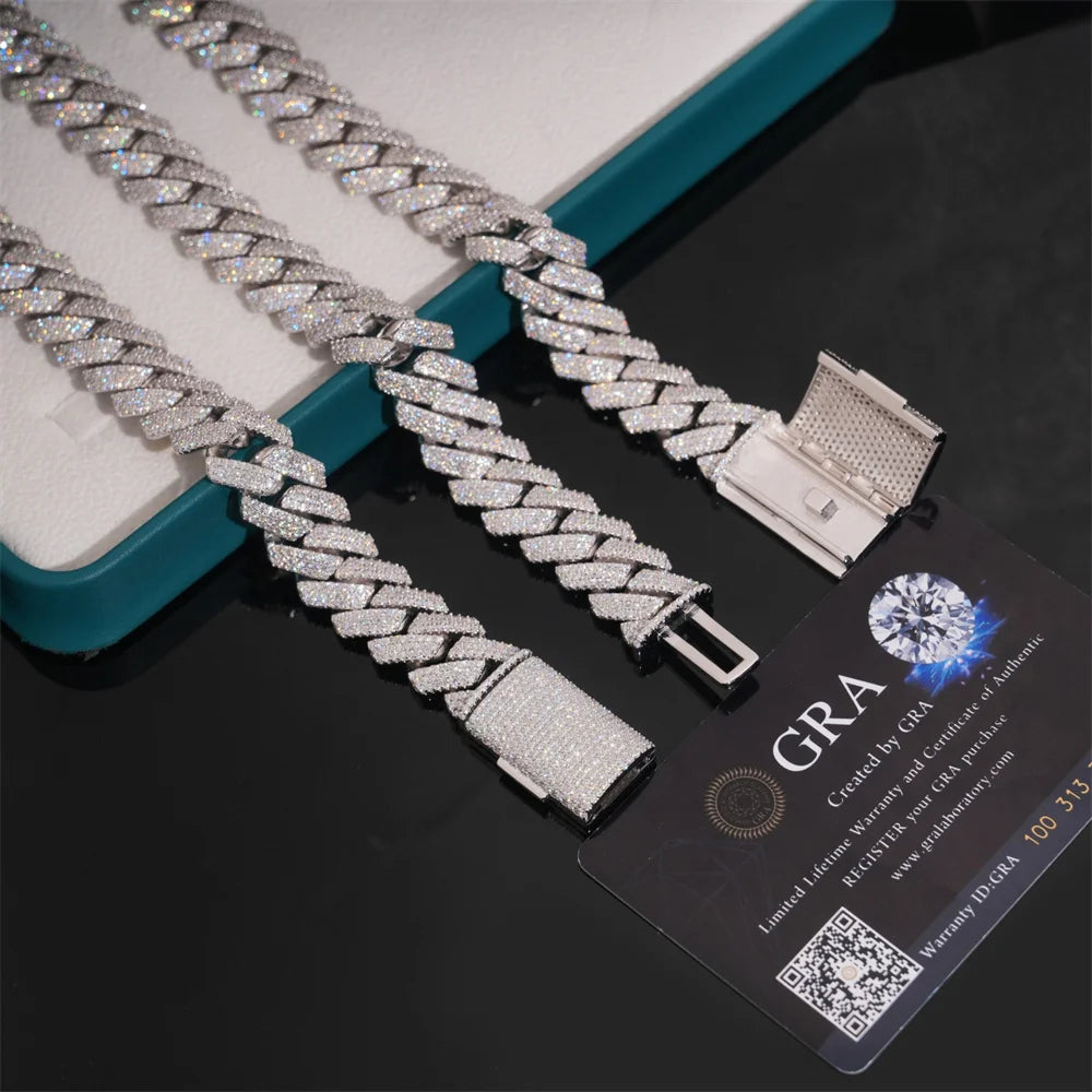 15mm Iced Out Diamonds Cuban Link Chain