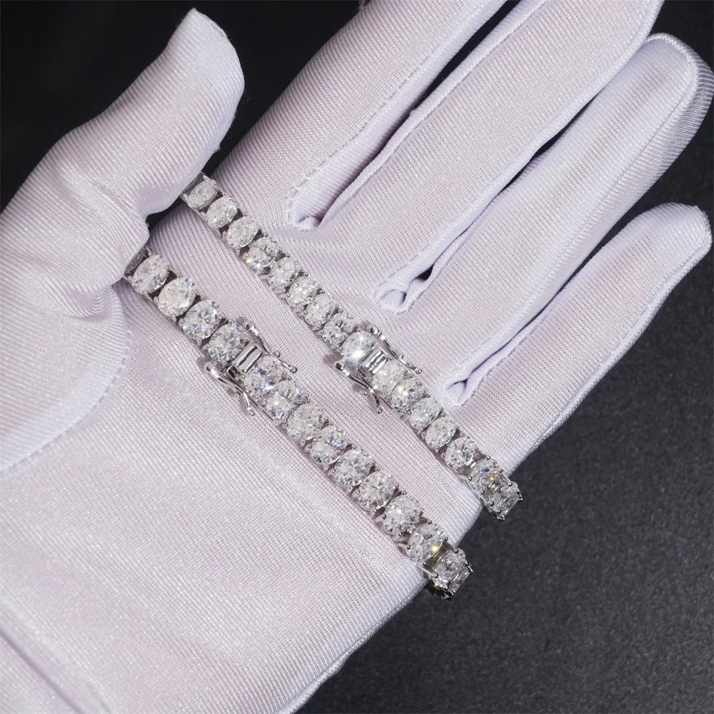5x7mm Egg Iced Out Tennis Chain