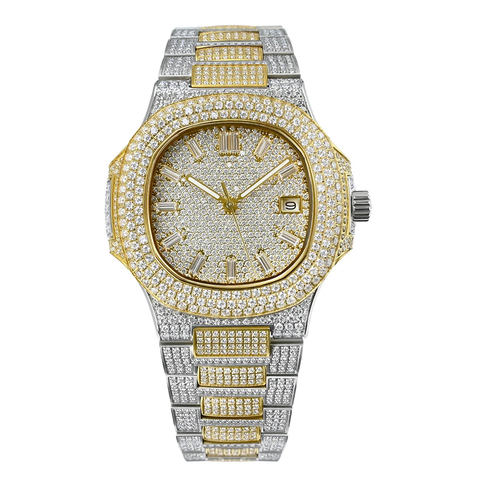 Iced Out Stainless Steel Mechanical Watch