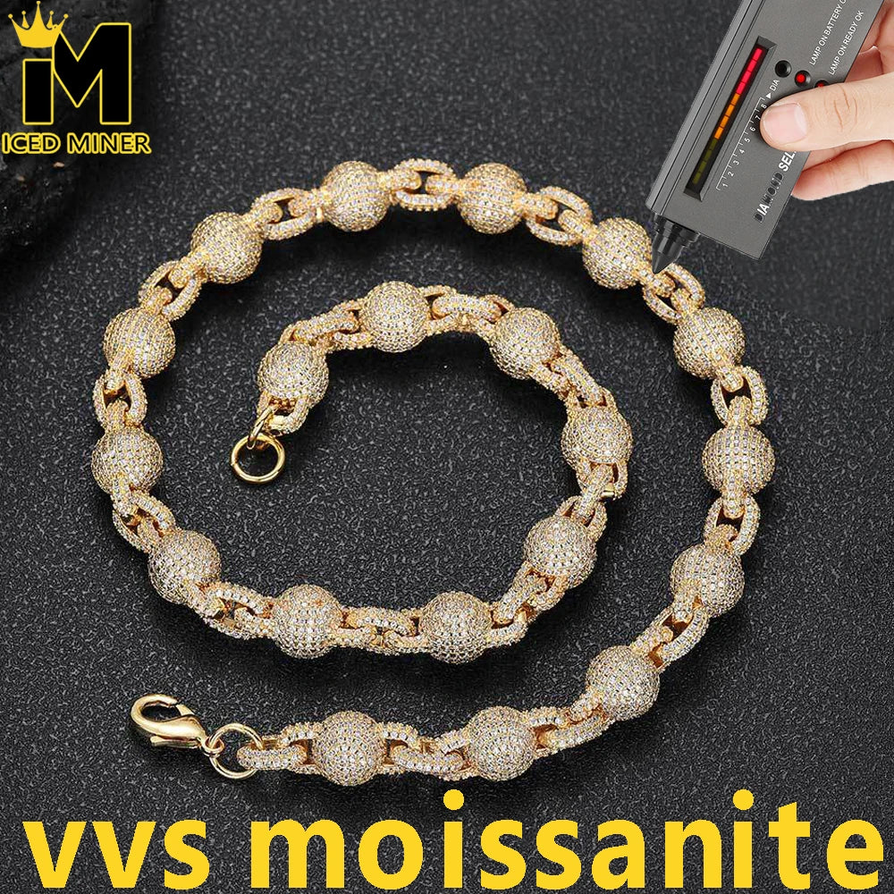 10.5mm Iced Out Ball Chain