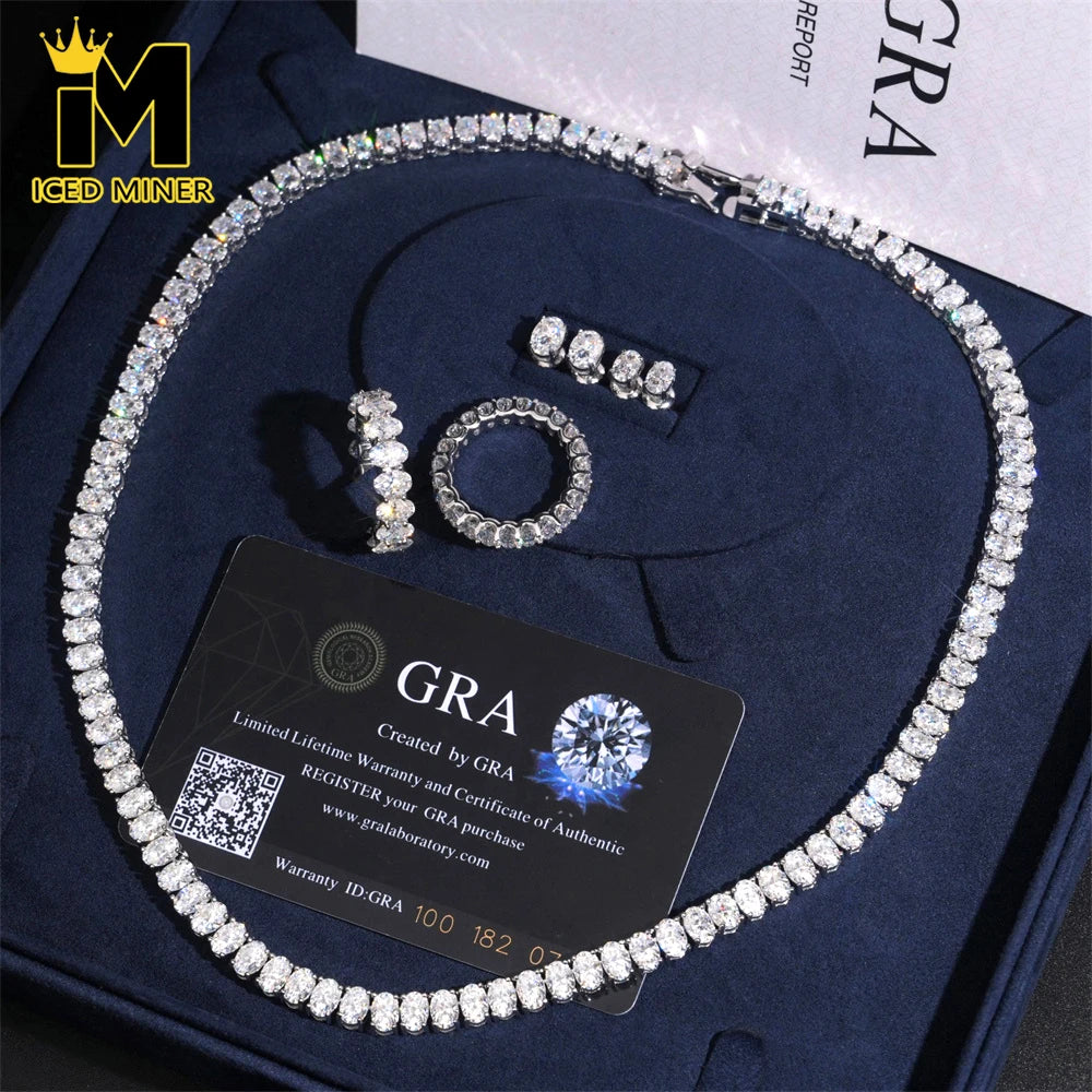 5x7mm Egg Iced Out Tennis Chain