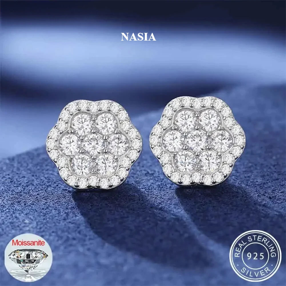 Iced Out Flower Stud Earrings