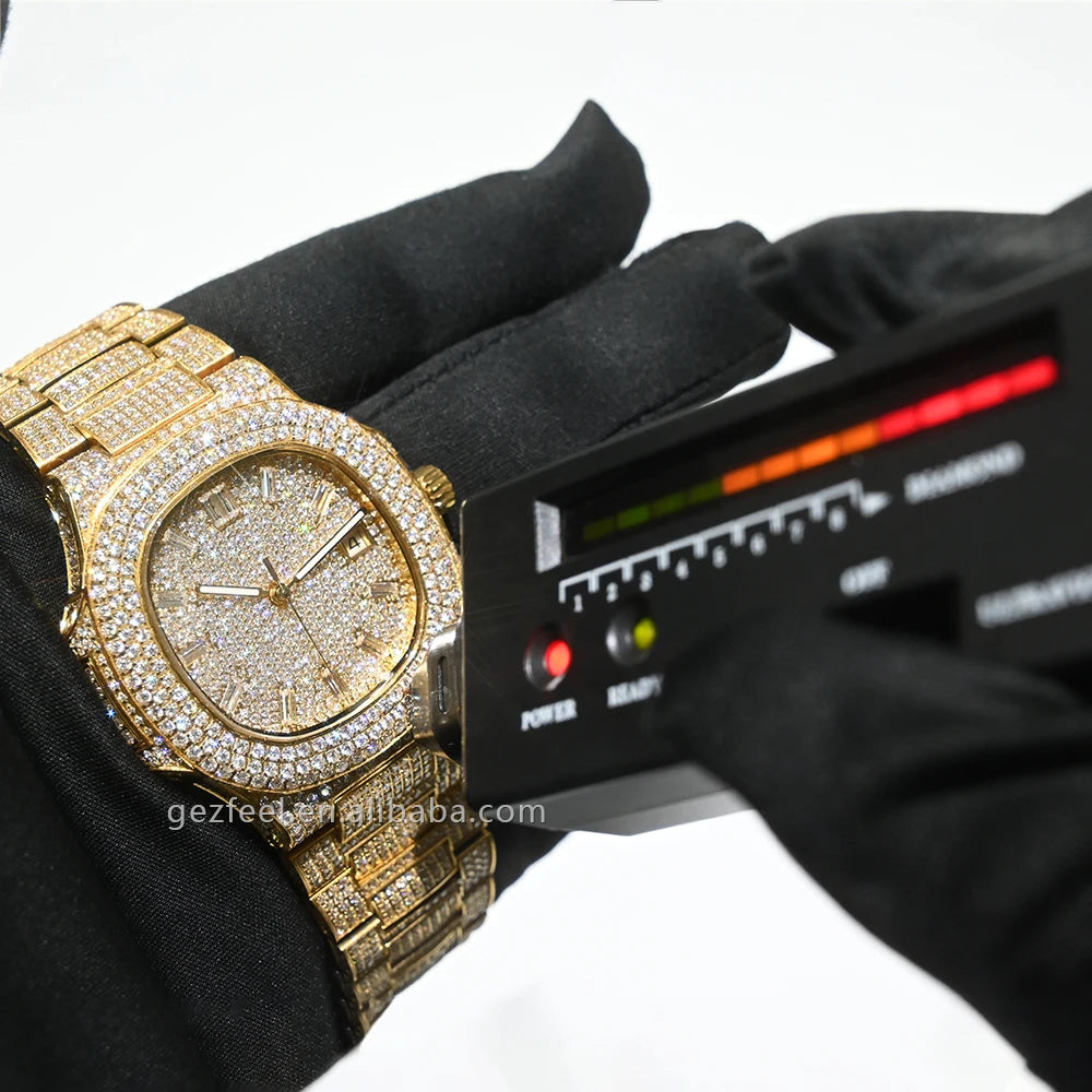Iced Out Stainless Steel Mechanical Watch