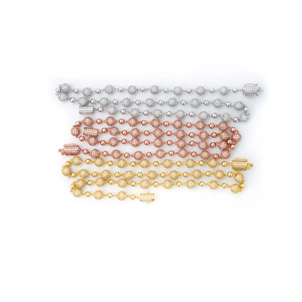 8mm Iced Out Ball Link Chain