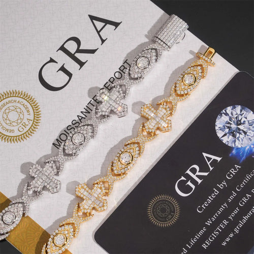 14mm Iced Out Cross Eye Link Chain
