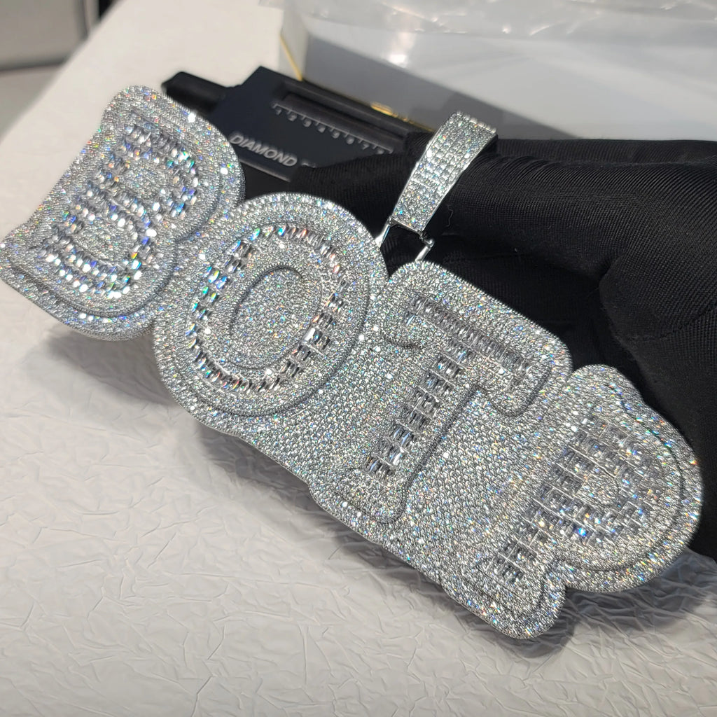 Iced Out Big Baguette Custom Letter Pendant