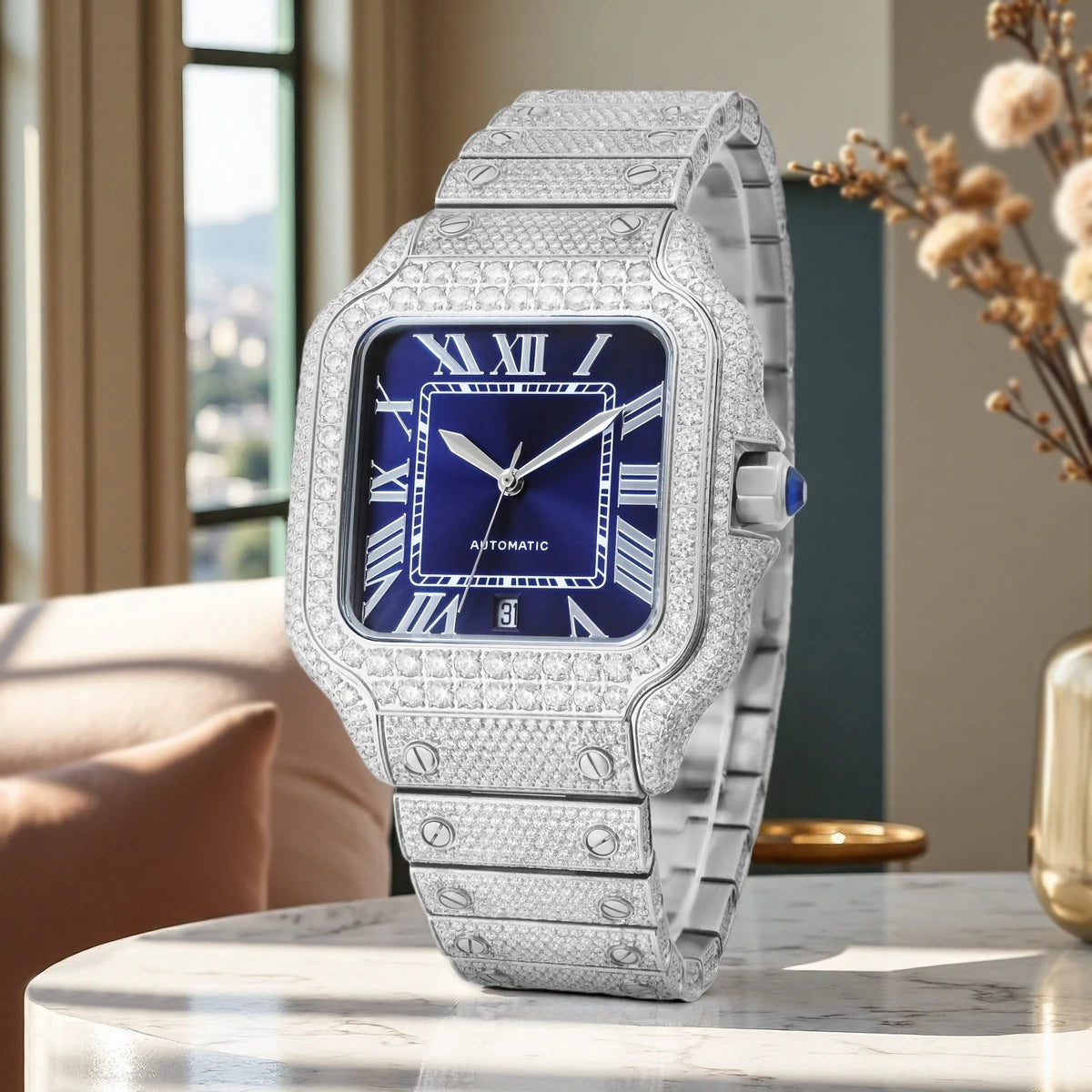 Iced Out Diamond Automatic Watch