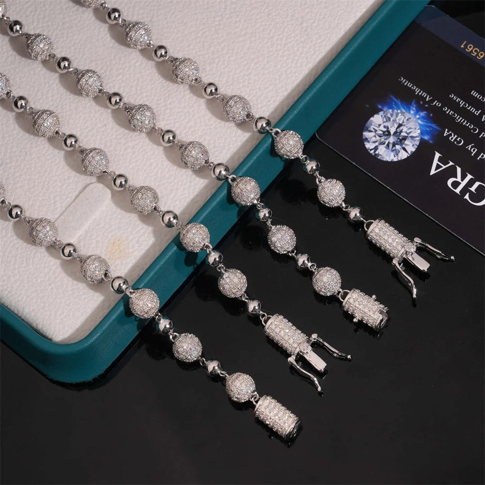 8mm Iced Out Ball Link Chain
