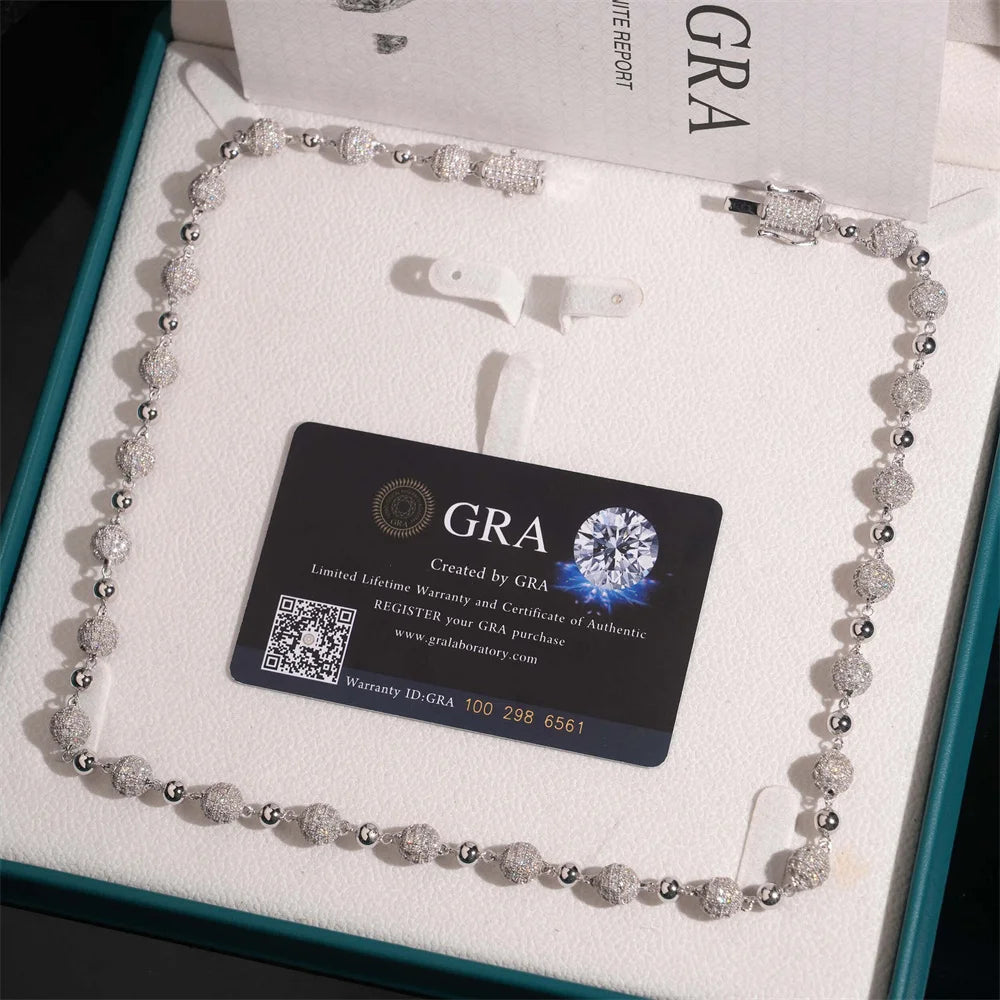 8mm Iced Out Ball Link Chain