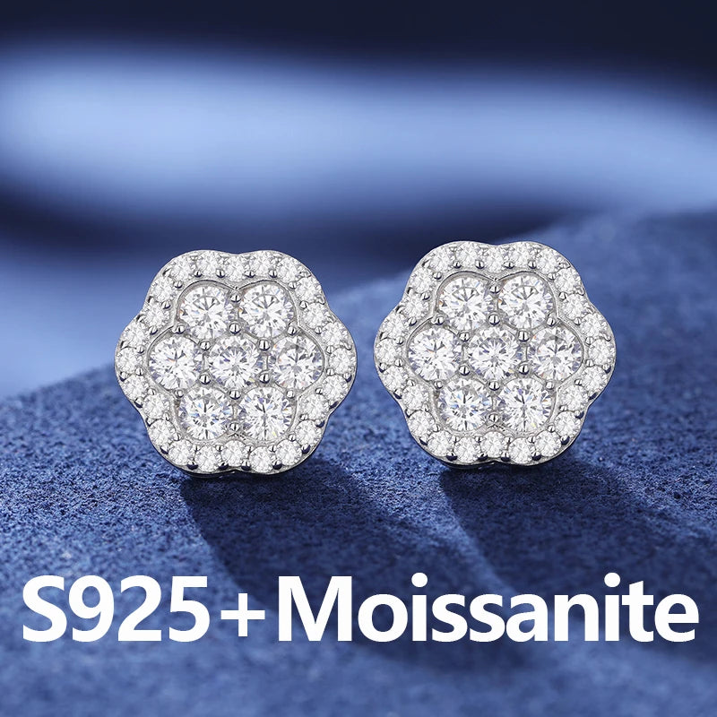 Iced Out Flower Stud Earrings
