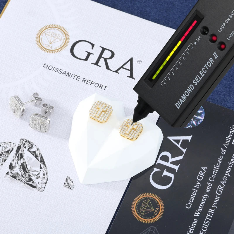 Iced Out Cross Stud Earrings