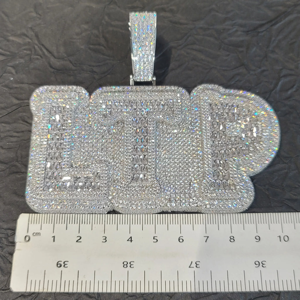 Iced Out Big Baguette Custom Letter Pendant