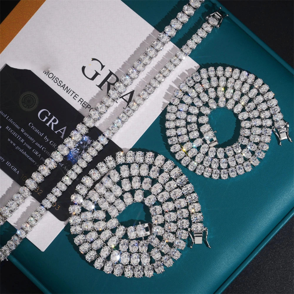 5x7mm Egg Iced Out Tennis Chain