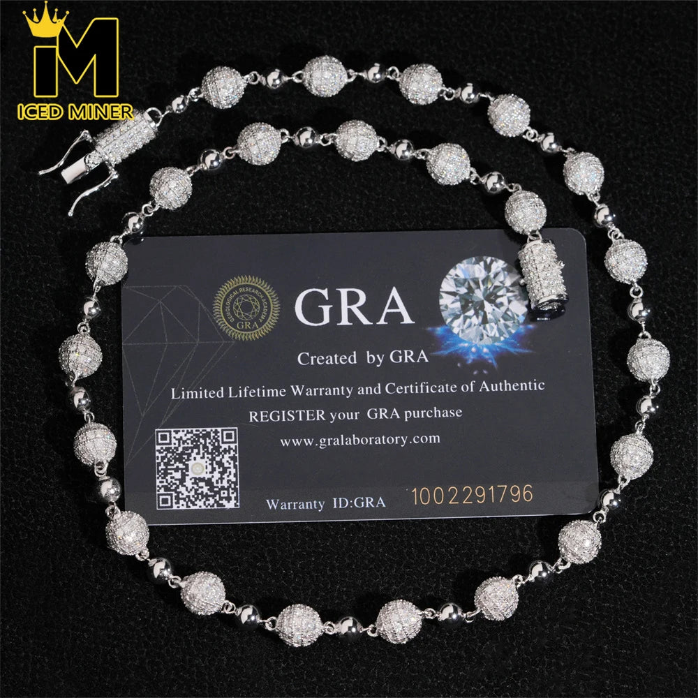 8mm Iced Out Ball Link Chain