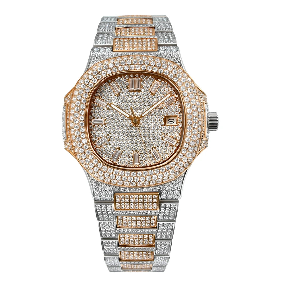 Iced Out Stainless Steel Mechanical Watch